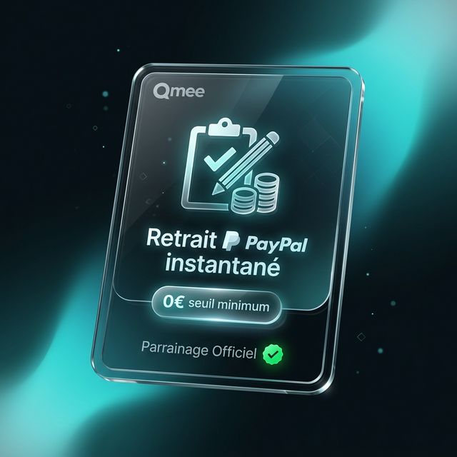 Parrainage Officiel Qmee Preuve de parrainage Qmee : 0 seuil minimum de retrait, PayPal instantané
